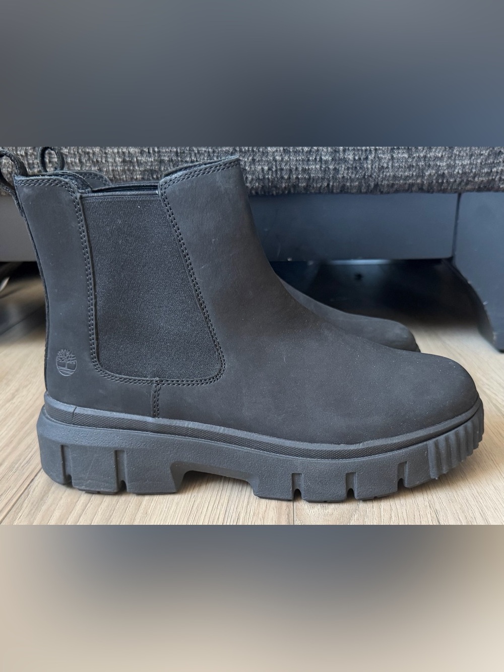 Timberland Greyfield Chelsea Boots Black Nubuck Sz 9